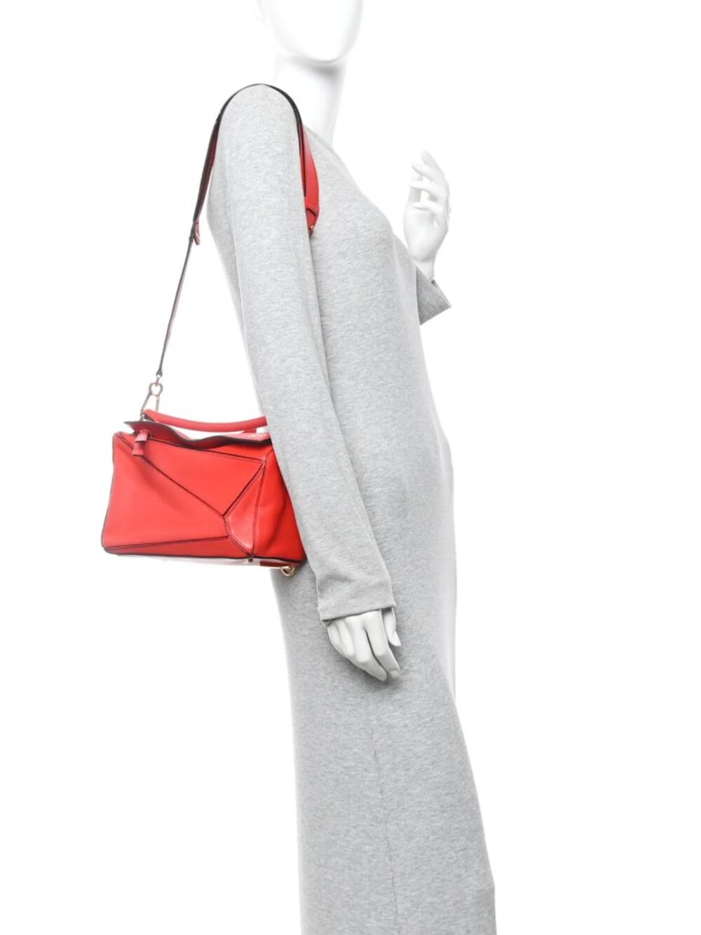 Loewe Calfskin Puzzle Bag Scarlet Shoulder Bag Crossbody - Picture 10 of 13